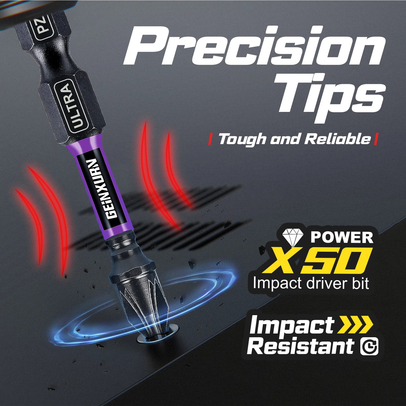 Geinxurn Impact  Pozidriv  Screwdriver Bits Set(PZ1/2/3), 2'' Magnetic S2 Steel Bits Set and Impact Bit Holder with Color Coded