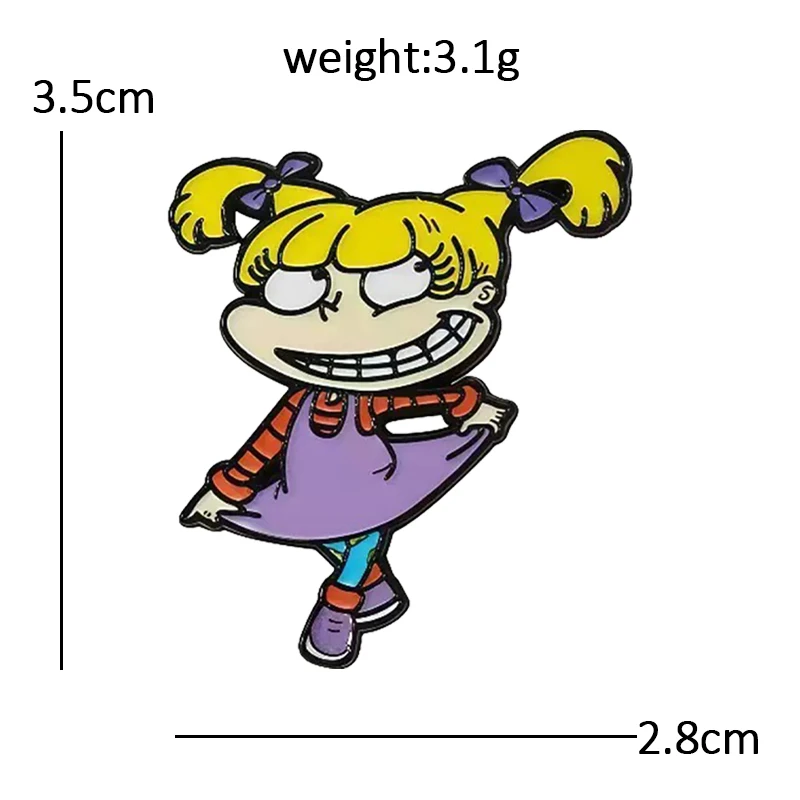 Funny Character Pins 4-style Enamel Metal Cartoon Boy Girl Dinosaur Pin On Bags Clothes Lapel Badge Fashion Accessories Gifts view 6