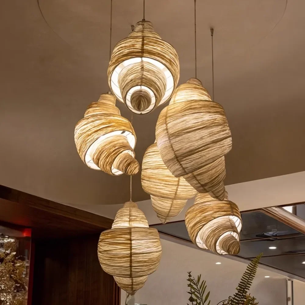 Cake bakery chandelier croissant creative baking restaurant bar window modeling dessert fabric decoration