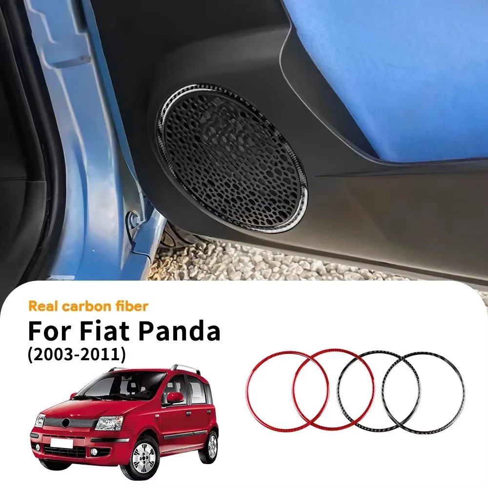 Carbon Fiber Door Speaker Ring Cover for Fiat Panda 2003 2004 2005 2006 2007 2008 2009 2010 2011 LHD RHD Panel Trim Decoration