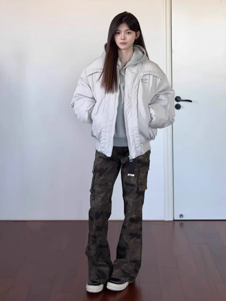 

Мужское зимнее пальто из хлопка American High Street Deconstructed Flight Jaet, свободное теплое хлопковое пальто