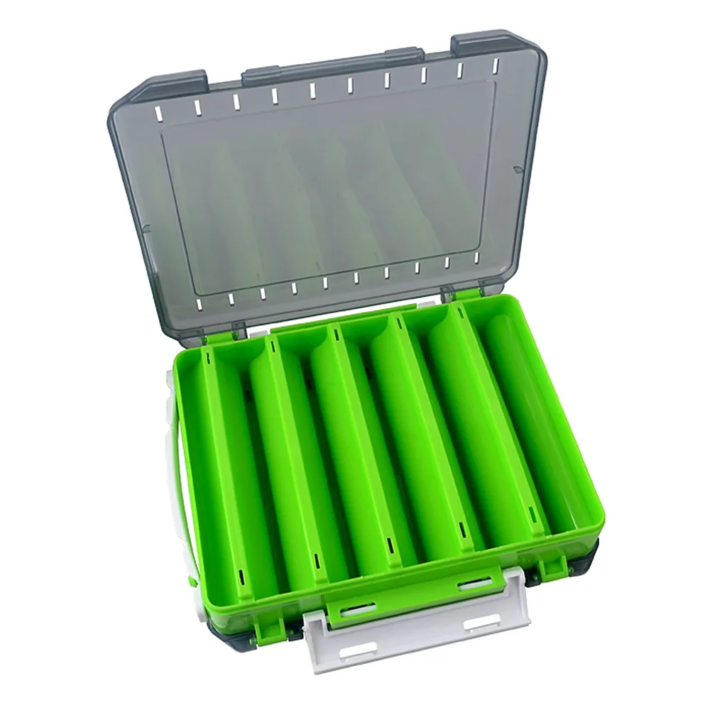 

Double Sided Fishing Tackle Organizer Box Large Size ABS PP Fishing Lure Storage Box Visible Waterproof Bait Case