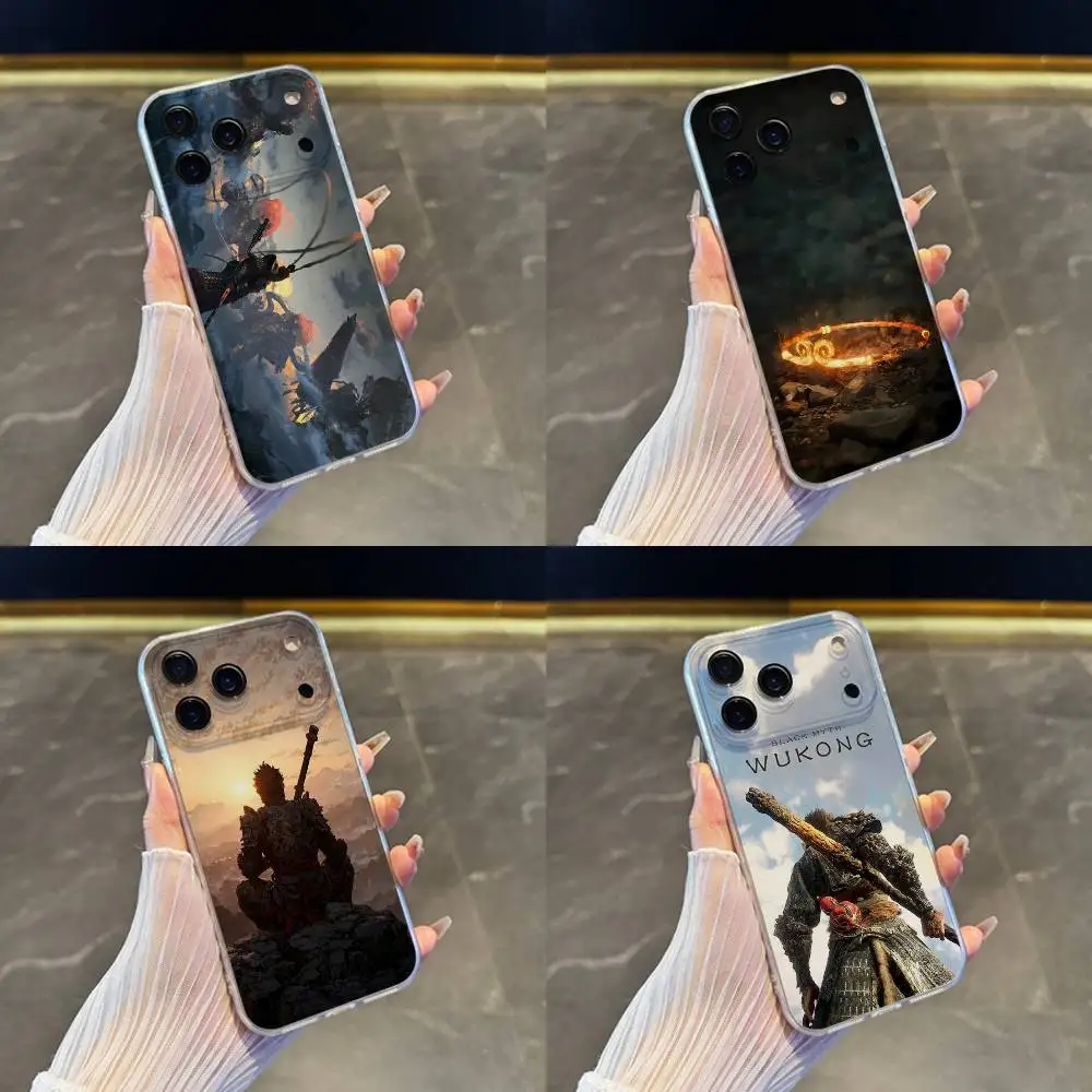 

Game Black Myth W-Wukong Phone Case For iPhone 17,16,15,14,13,12,11 Pro,Max,Plus,X,XS,XR,SE4,E Mini Transparent Soft Cover