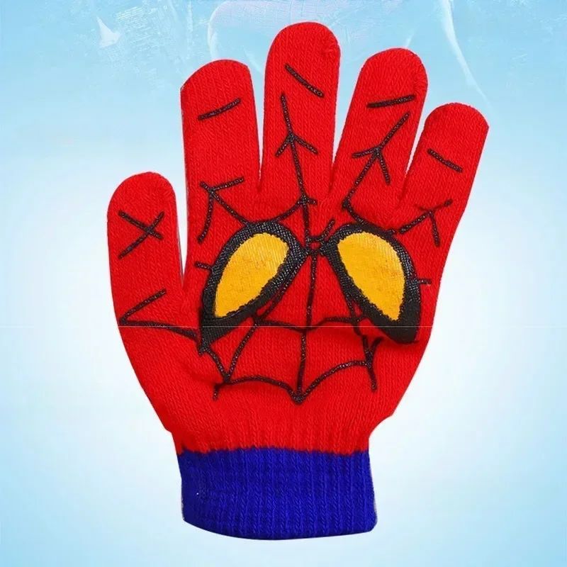 Marvel Spider-Man Glove and Hat Set Fashion Personality Spider-Man Keep Warm Glove Hat Children Accessories Christmas Gifts