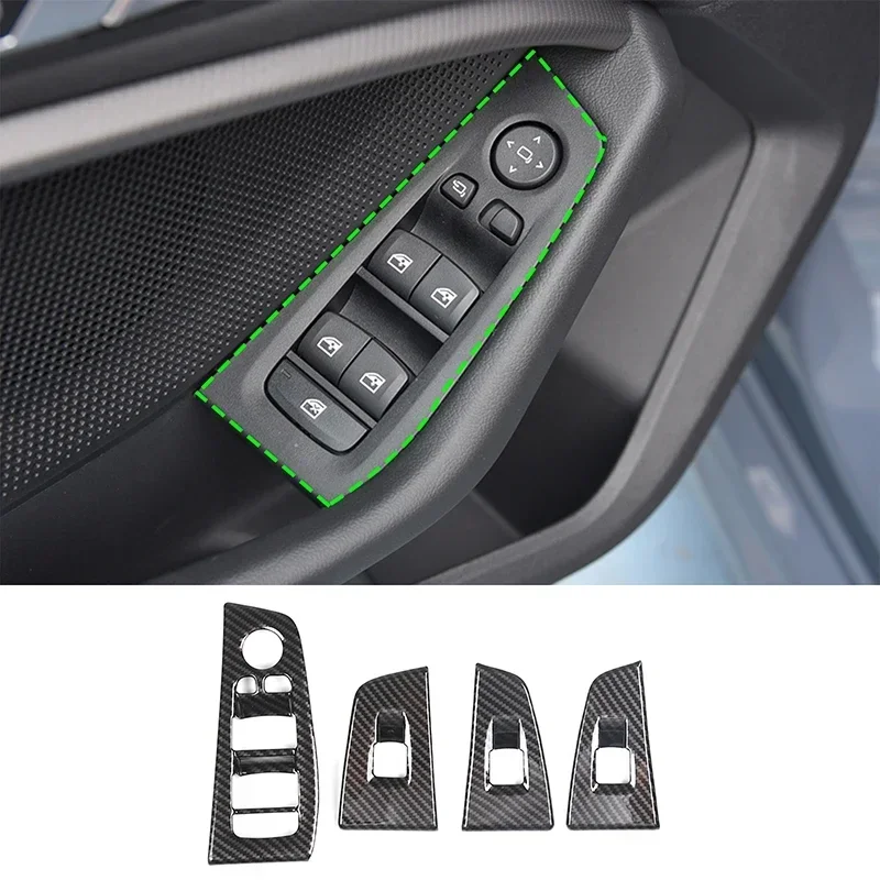 

For BMW 1 2 Series F40 F44 2020-2023 ABS Carbon Fiber Car Glass Lift Frame Cover Trim Stickers Interior Car Accessories