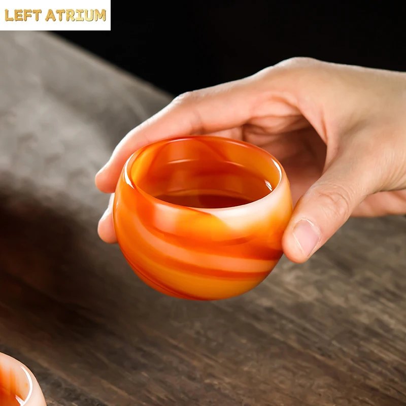50ml Capacity Agate Jade Porcelain Tea Cup Thickened Coloured Glaze Liuli Single Cup Kung Fu Tea Bowl Chinese Cha Hai Gifts