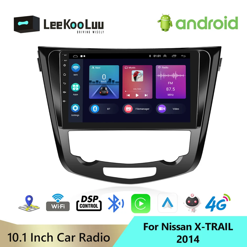 

LeeKooLuu 2 Din Android Car Radio GPS Multimedia Player 4G WiFi DSP Carplay for Nissan X-TRAIL X Trail T32 Qashqai 2 J11 2014