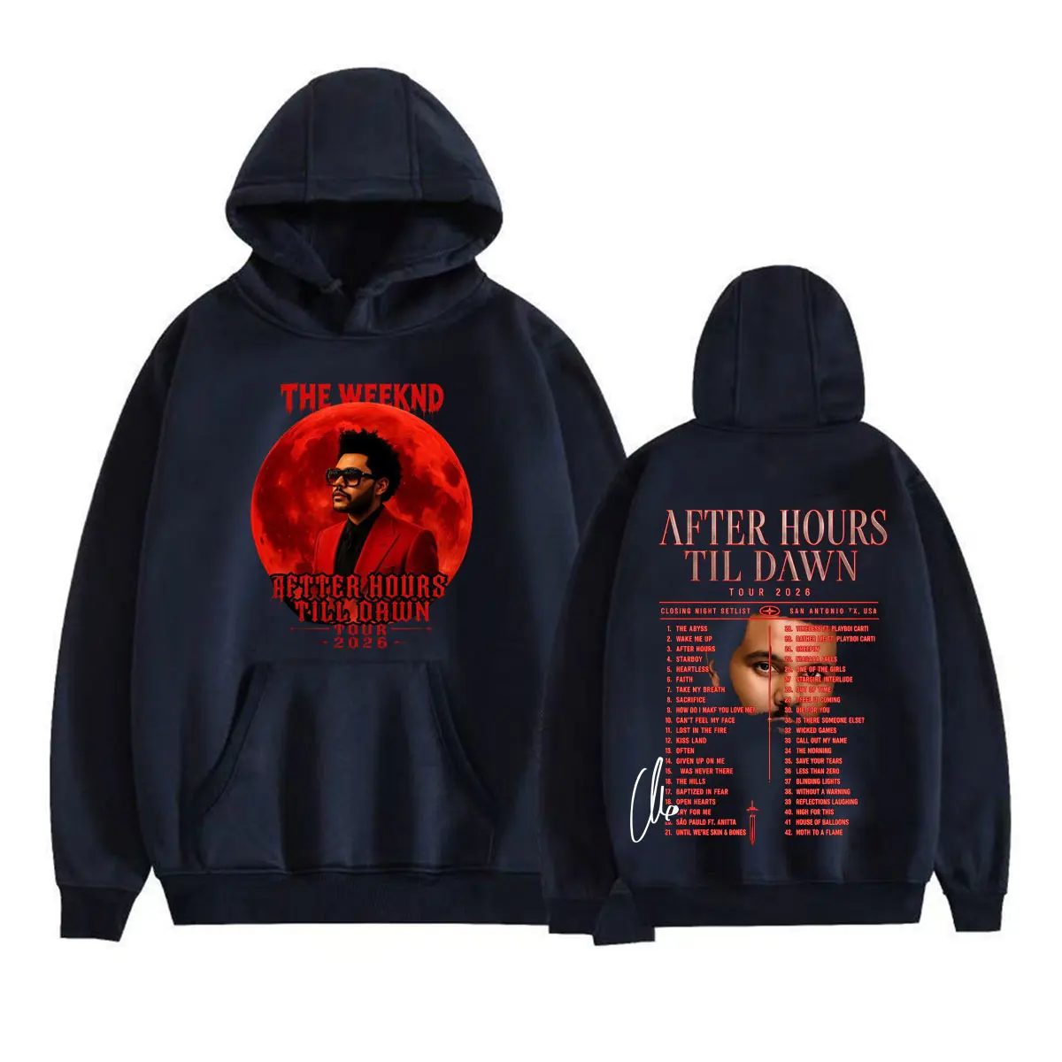 The Weeknd After Hours Til Dawn 2026 Tour Sweatshirts Men Women Harajuku Hip Hop Street Hoodies Casual Fleece Long Sleeve Hoodie