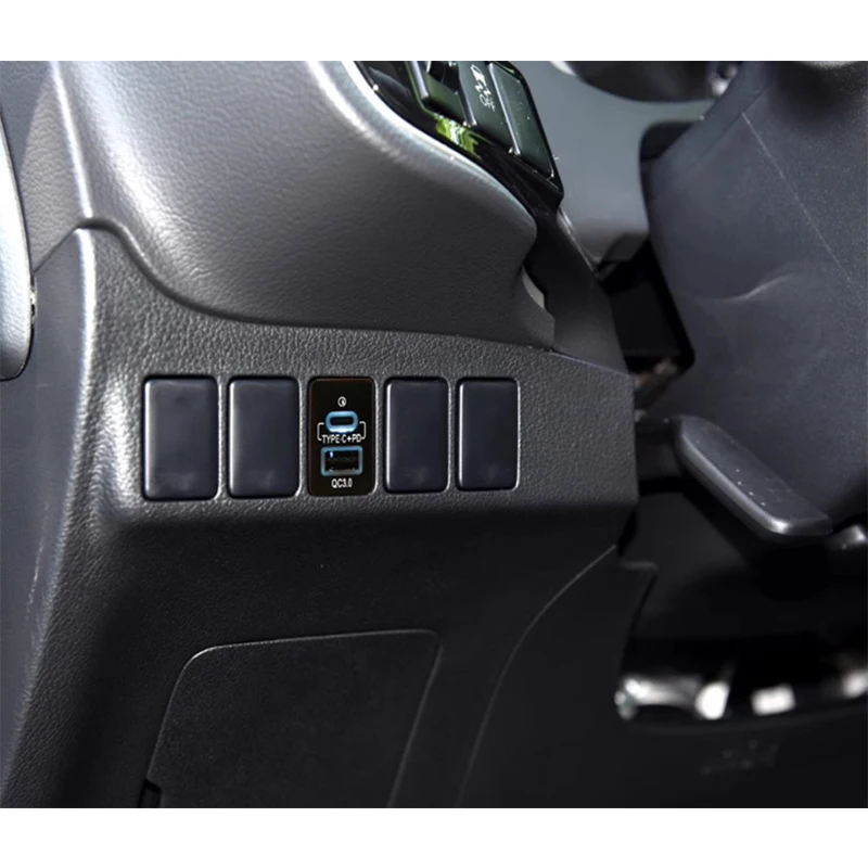 1PC Quick Car Charger Dual USB QC3.0 Type C PD Interface Socket Auto Phone Fast Charging Adapter Button For Mitsubishi Outlander