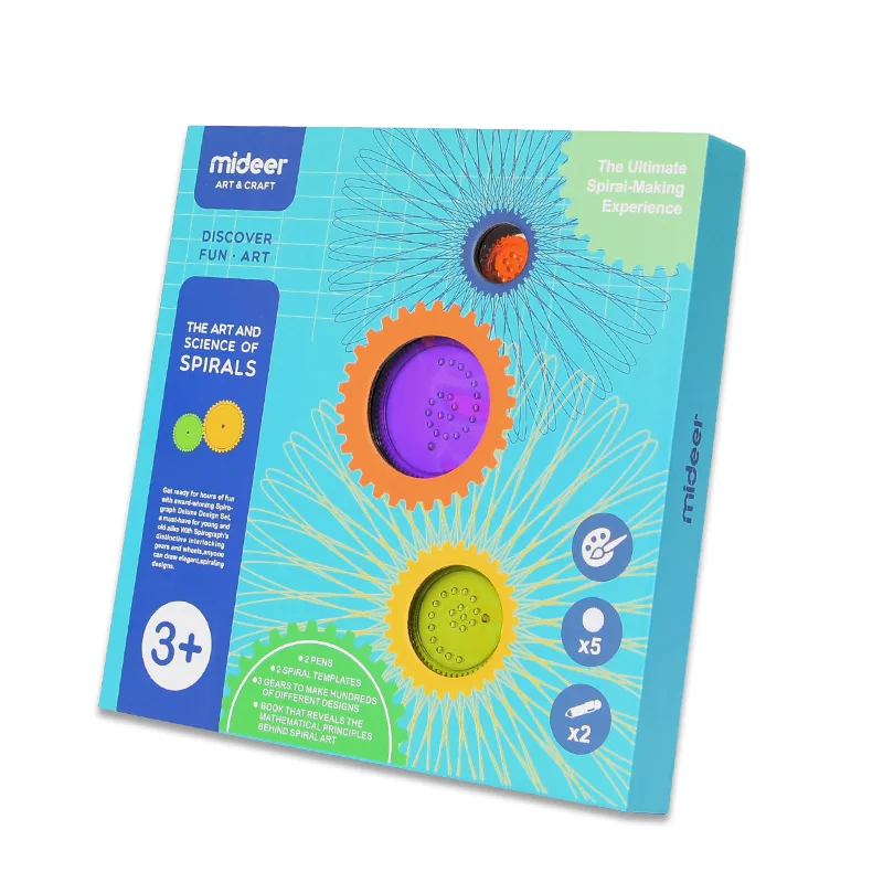 Mideer The Art And Science Spirals  Spirograph Shape Ruler Shape Drawer Tool Line Art Educationa Toys For Children 3Y+