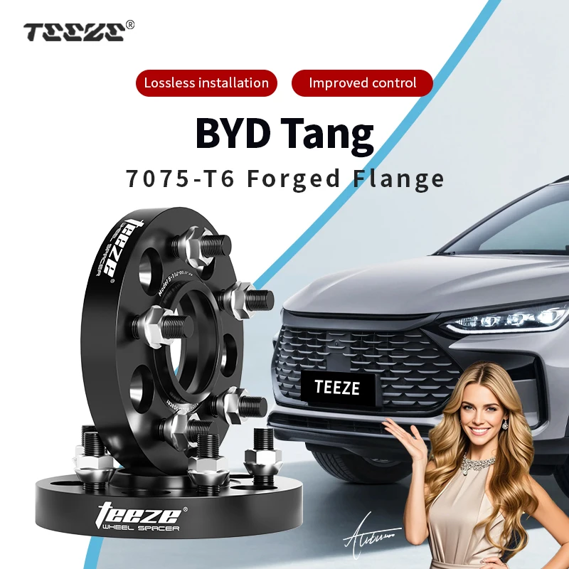 

Teeze 2/4pcs 5x120 CB 64.1mm M12x1.5 Hub Centric Black Forged wheel spacer For BYD Tang Flange Plate15/20/25/30/35mm