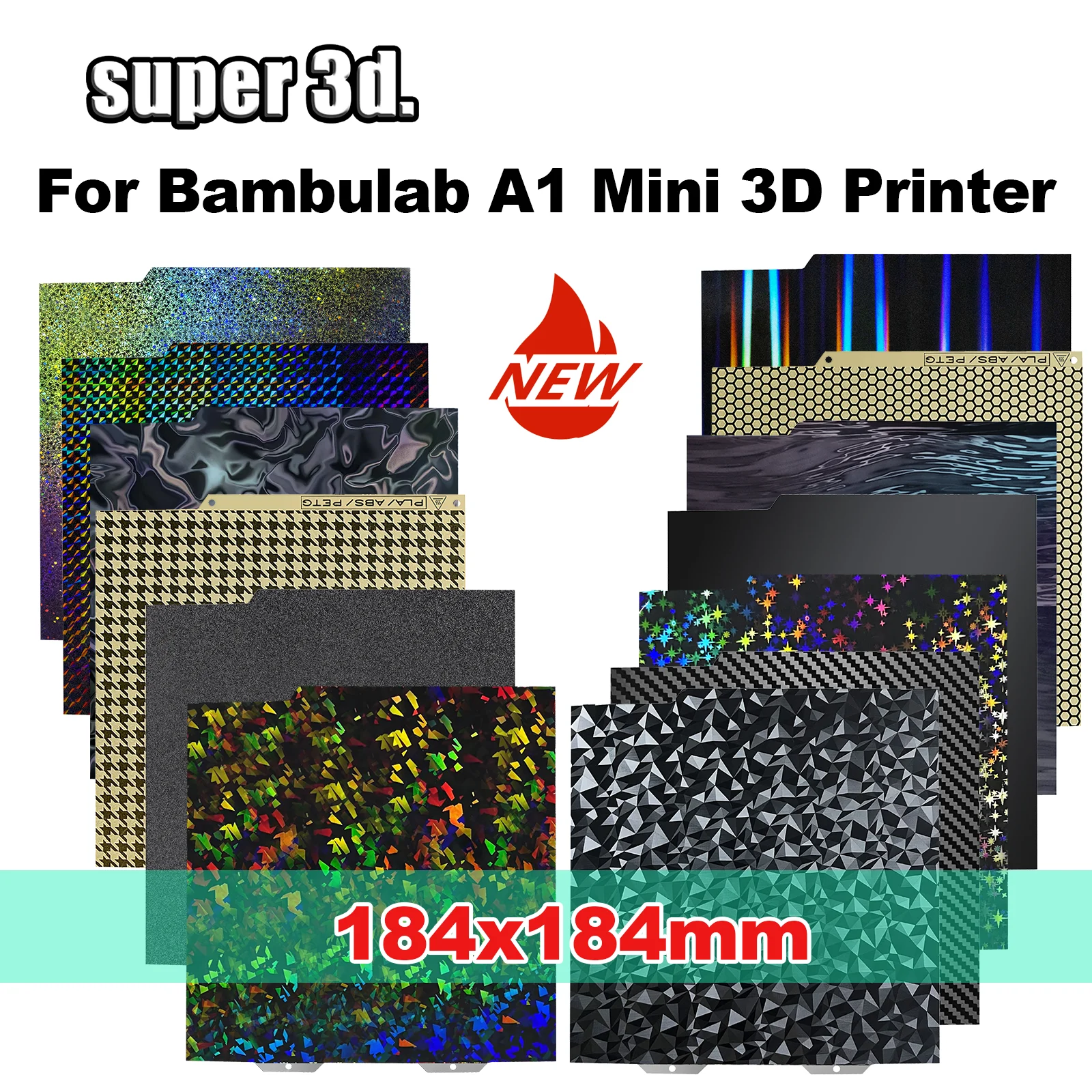 

Bambu Lab A1 Mini Build Plate Textured PEI Sheet Smooth PEO PET Bed Spring Steel Sheet Plate for Bambulab Bamboo A1 Mini Heatbed