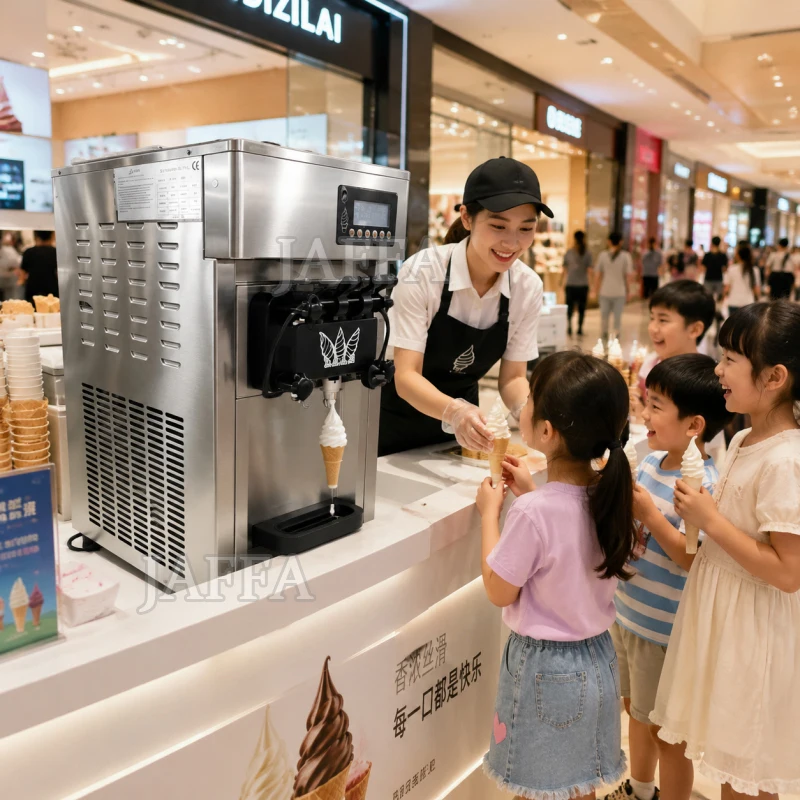 Automatic Industrial Soft Serve Ice Cream Machine for Gelato Made with Ice Cream Syrup 1 Year Warranty 220V
