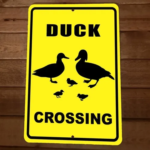Duck Crossing  Metal Wall Sign Animal Poster