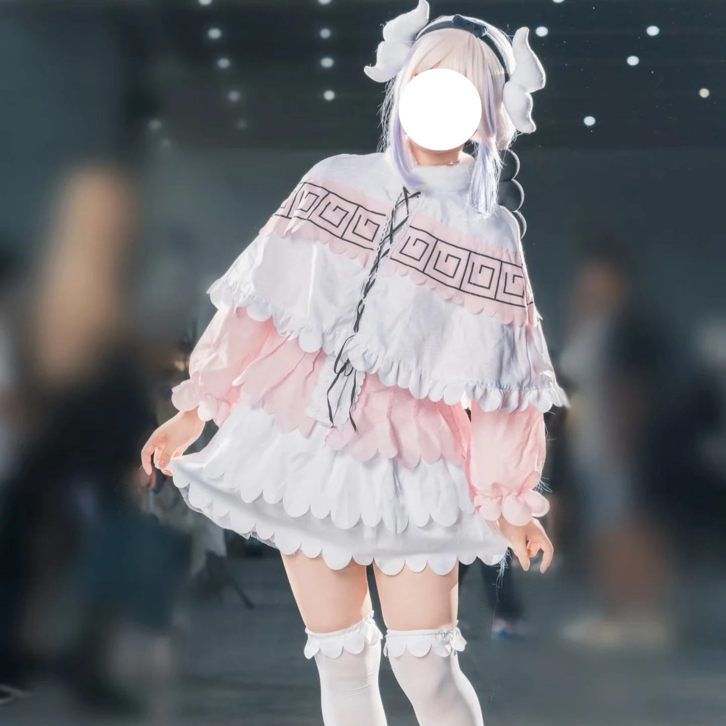 

Anime Kanna Cosplay Costume Sweet Lolita Style Dress Skirt Miss Kobayashi's Dragon Maid Cos Wig Sleeve Dress Halloween Roleplay