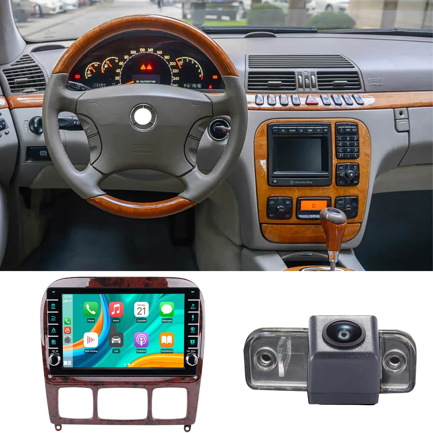 Android Car radio Carpaly GPS Navigation HD reverse camera For Mercedes-Benz S Class W220 S55 S280 S320 S350 S400 S430 S500 S600