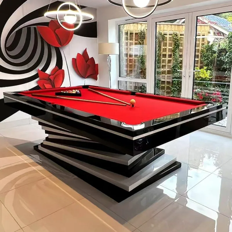 Marble pool table Standard commercial pool table Adult American black eight light luxury villa solid wood table