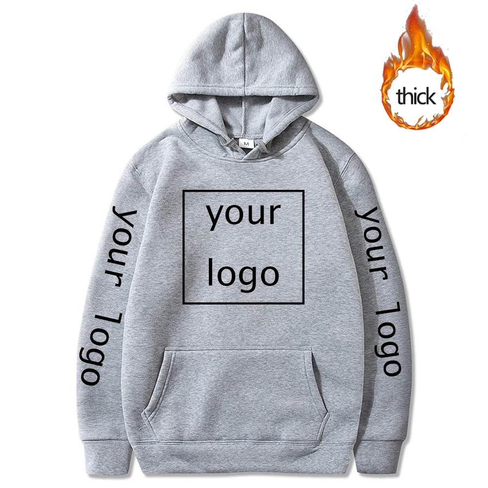 Custom Hoodies Diy Text Couple Friends Family Logo Image Print Clothing Fashion New Thickened Casual Sweatshirt Unisex 11 Color