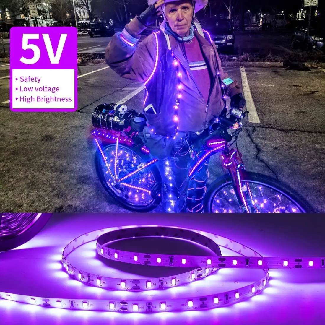 2,5 m UV LED Streifen Schwarzlicht USB-Streifen Set Band Bar SMD UV Schwarzlicht Lichterketten für Karneval Bar Disco Party Dekor