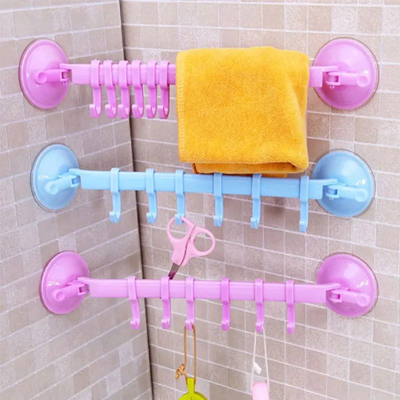 1PC Fashion Plastic Lock Sucker Hanging Holders Bathroom Accessories Suction Cup Type Hook Marks Hanger