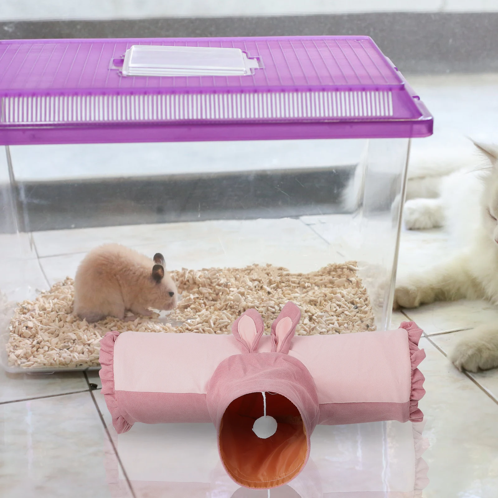 

Hamster Rolling Dragon Supplies Hideout Foldable Comfortable Tunnel Bed Furniture Cloth