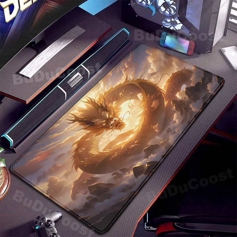 

XXL Game Rubber Keyboard Mat Dragon Table Mats Large Mouse Pad PC Gamer Computer Mice Mat Office Locking Edge Gaming Accessories