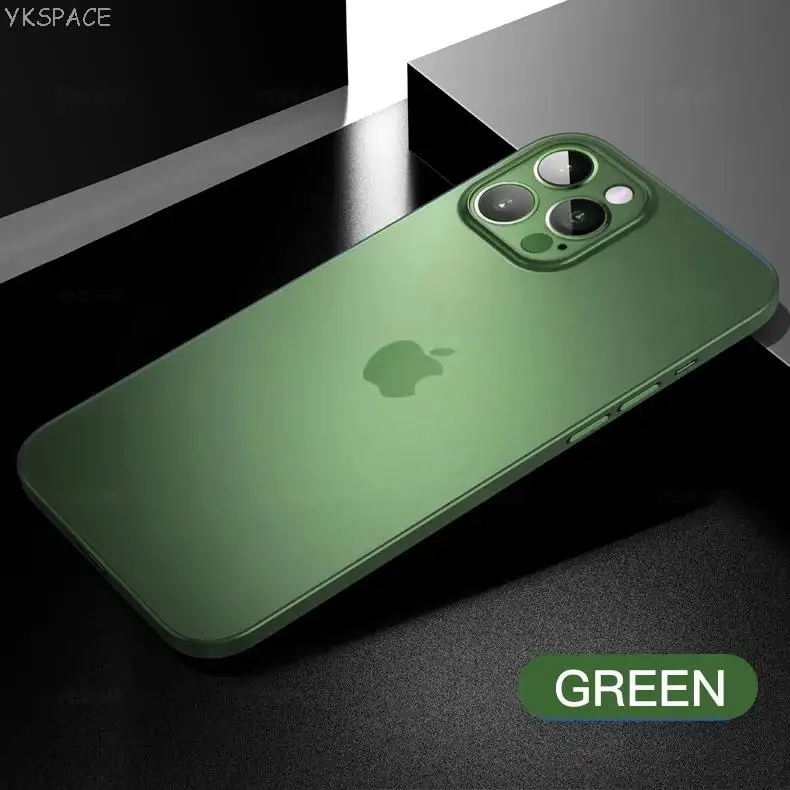 Bunte 0,3 mm ultradünne, matte Hülle für iPhone 17 Air 16 15 14 13 12 Mini 11 Pro X XS Max XR durchscheinende harte Handyhülle