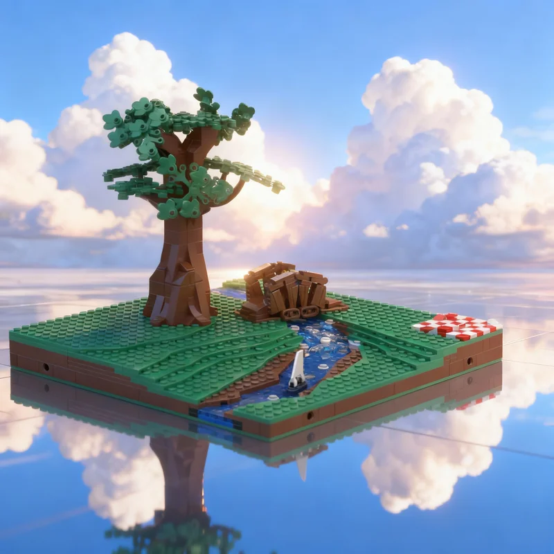 

Набор строительных блоков MOC City MILS Park Stream, 893 детали, архитектурные игрушки, креативная идея, развивающая игрушка для детей, подарок на Рождество и День рождения