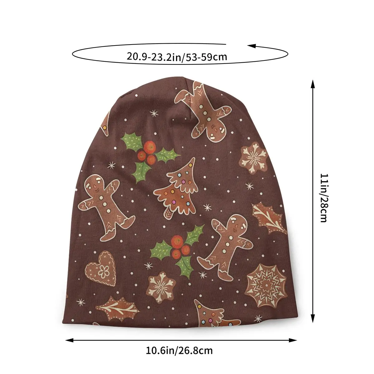 Bonnet Hats Men Women's Thin Skullies Beanies Hat Cute Winter Festive Gingerbread Autumn Spring Warm Cap Hip Hop Caps