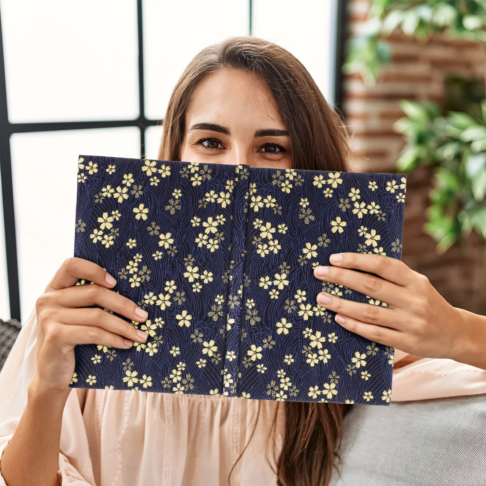 Cloth Book Cover Stylish Hand-Made Protective Sleeve School Book Protector Decorative Ornamental Sleeve for Student Use