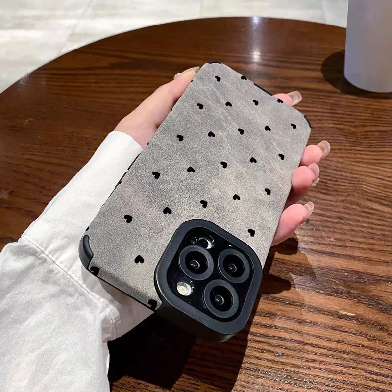 حافظة جلدية صغيرة من السيليكون باللون الرمادي لهاتف آيفون 13 16 15 برو ماكس 14 بلس 11 12 ميني 17 برو ماكس غطاء كامل ناعم غير لامع