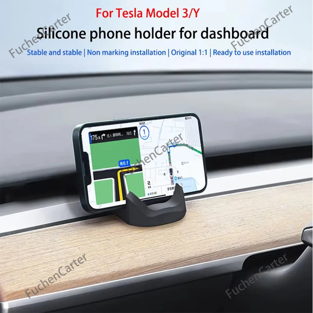 2017-2025 For Tesla Model 3 Highland Model Y Car Phone Holder Liquid Silicone Non-Marking Clip Mount for Dashboard Air Vent