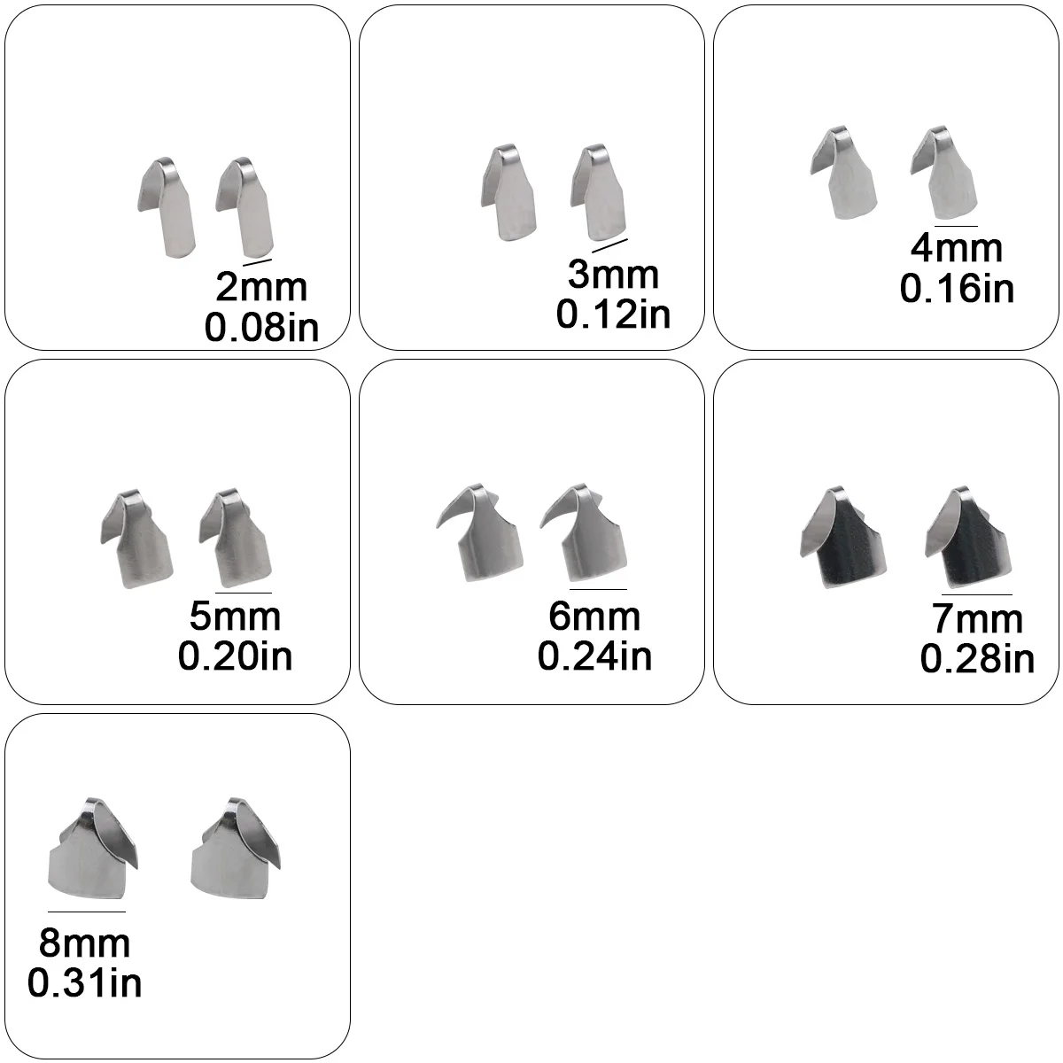 Stainless Steel Pendants Seed Clasp 50/100Pcs For Jewelry Making DIY Findings Necklaces Bracelets Charms Handmade Accessories