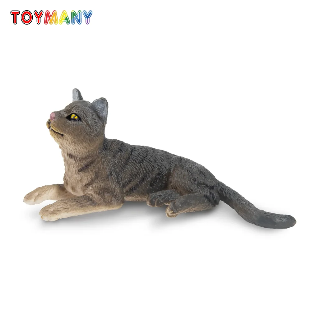 

Toymany Simulation Brown Wirehair Cat Pet Animal Model Toy Mini Figures Dolls Action Figurines Toys Children Gift Cake Decora