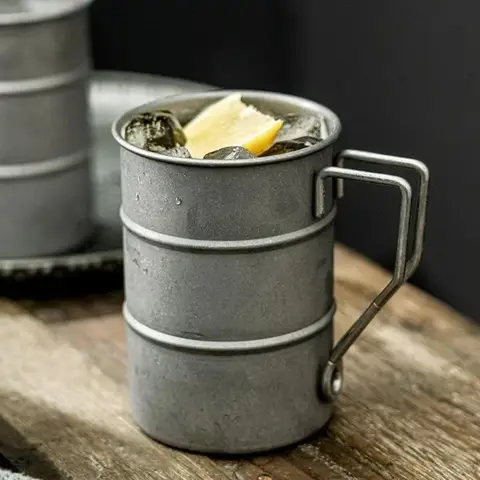 1PC 야외 레트로 머그잔 커피 머그잔 크리 에이 티브 레트로 빈티지 캠핑 피크닉 머그잔 맥주 머그잔