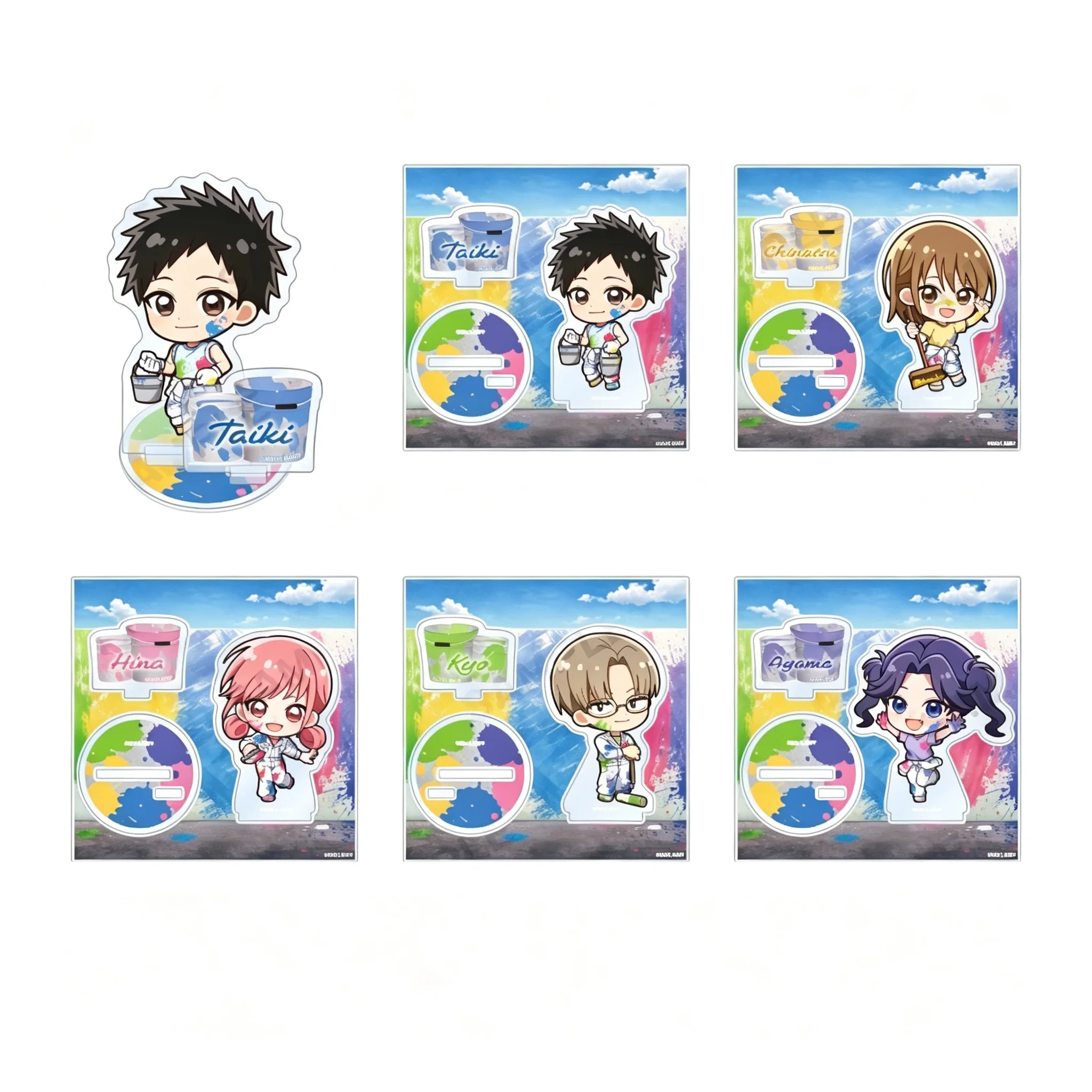 Anime Blue Box Taiki Inomata Q-Style Teenage Paint Palette Ver Acrylic Stand Model Plate Keychains Desktop Ornament