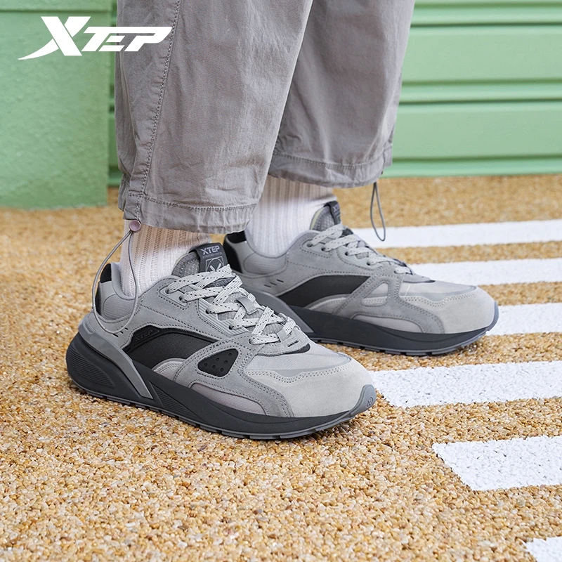 Xtep Casual Shoes For Men 2024 Spring Wear-Resistant Durability Men's Sports Shoes Retro Fashion Outdoor Sneakers 976119320050