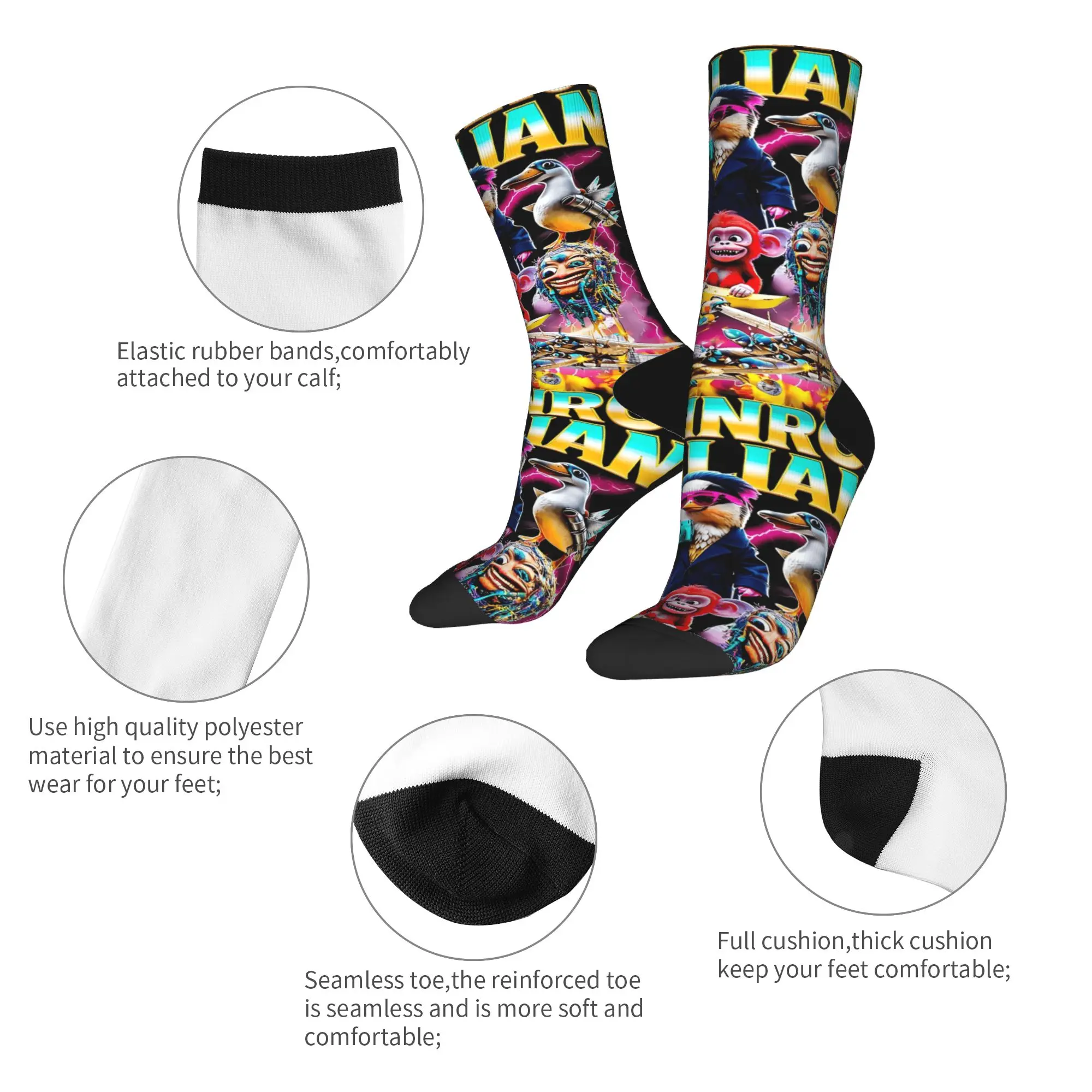 زوجين الجوارب الإيطالية Brainrot شخصيات العمل الفني جوارب الخريف مضحك تنفس الجوارب المطبوعة الدراجات المضادة للانزلاق الجوارب #6