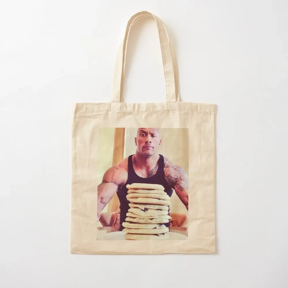 Dwayne The Rock Johnson Eating Blueberry Pancakes Tote Bag shopping trolley bag tote bag screen