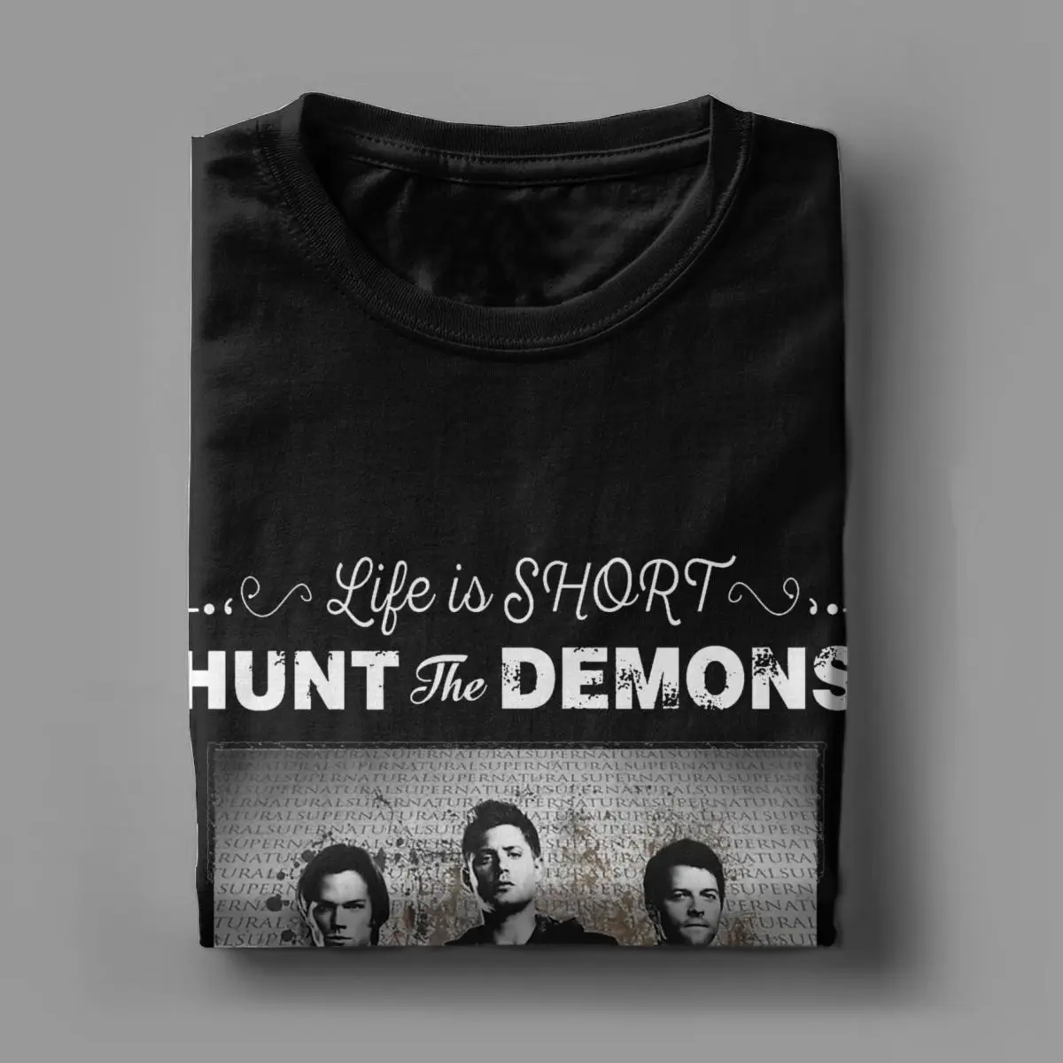 Brothers Supernatural T-Shirt Men Funny Pure Cotton Tee Shirt Round Collar Short Sleeve T Shirt Gift Idea Clothing