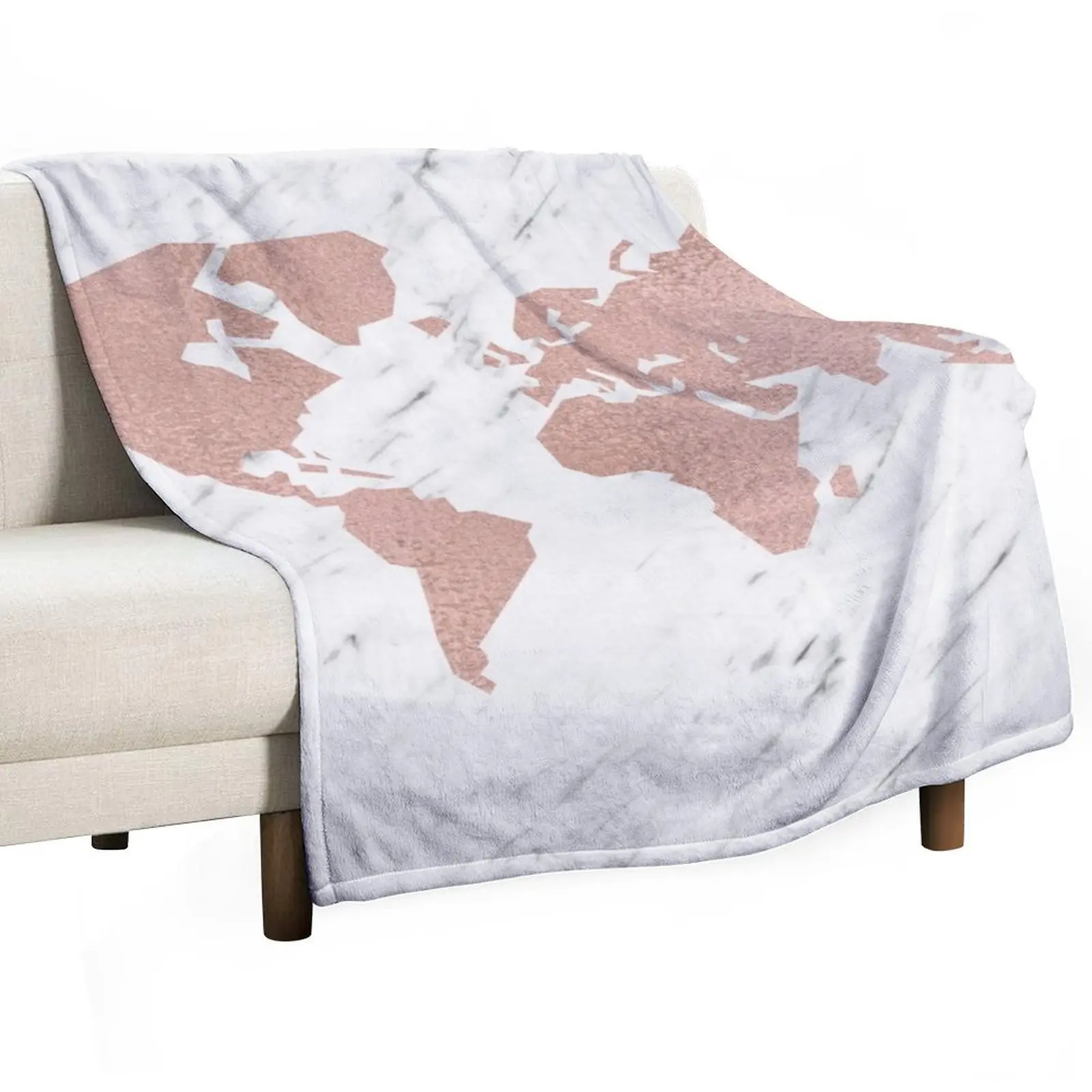 

Wanderlust marble - rose gold Throw Blanket Retros Tourist Luxury Blankets