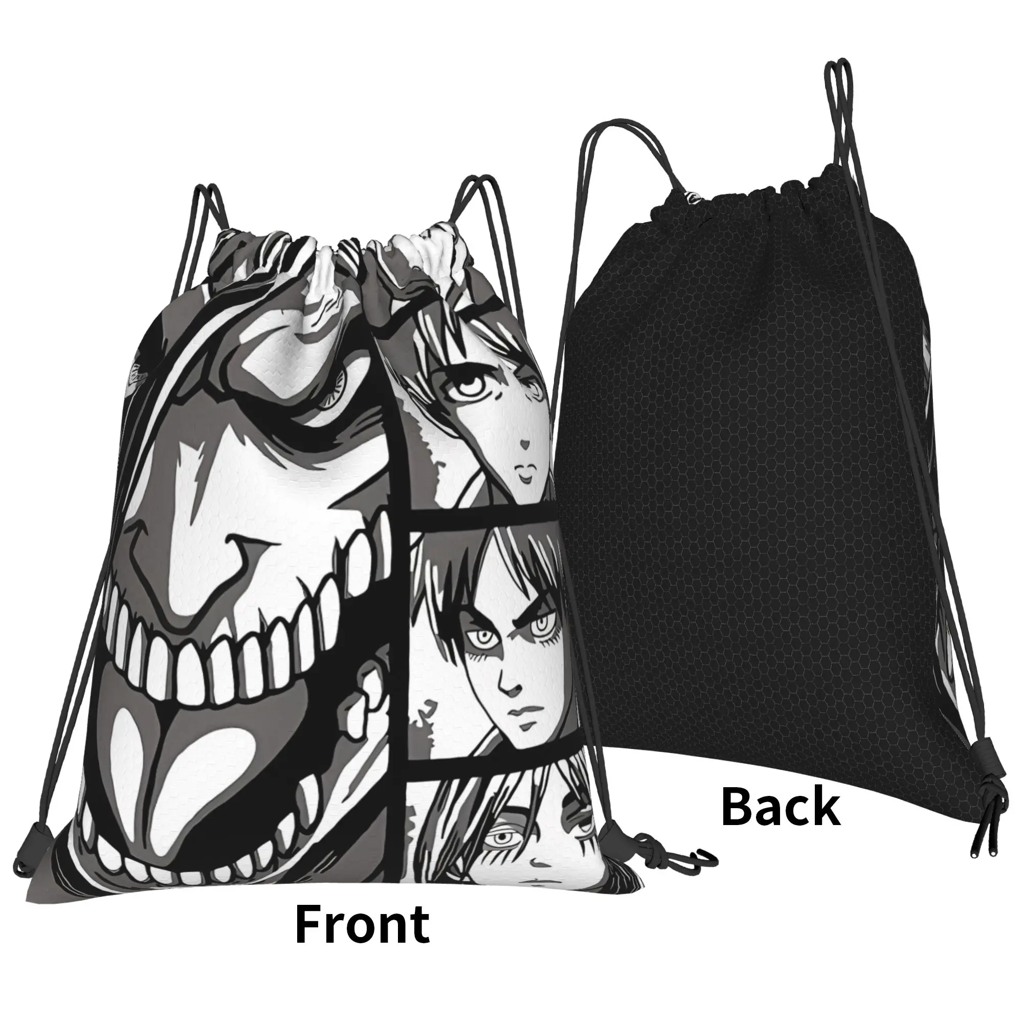 Eren Yeager Shingeki No Kyojin aAttack-on-Titan Portable Sports Riding Gym Drawstring Storage Sporty Backpacks