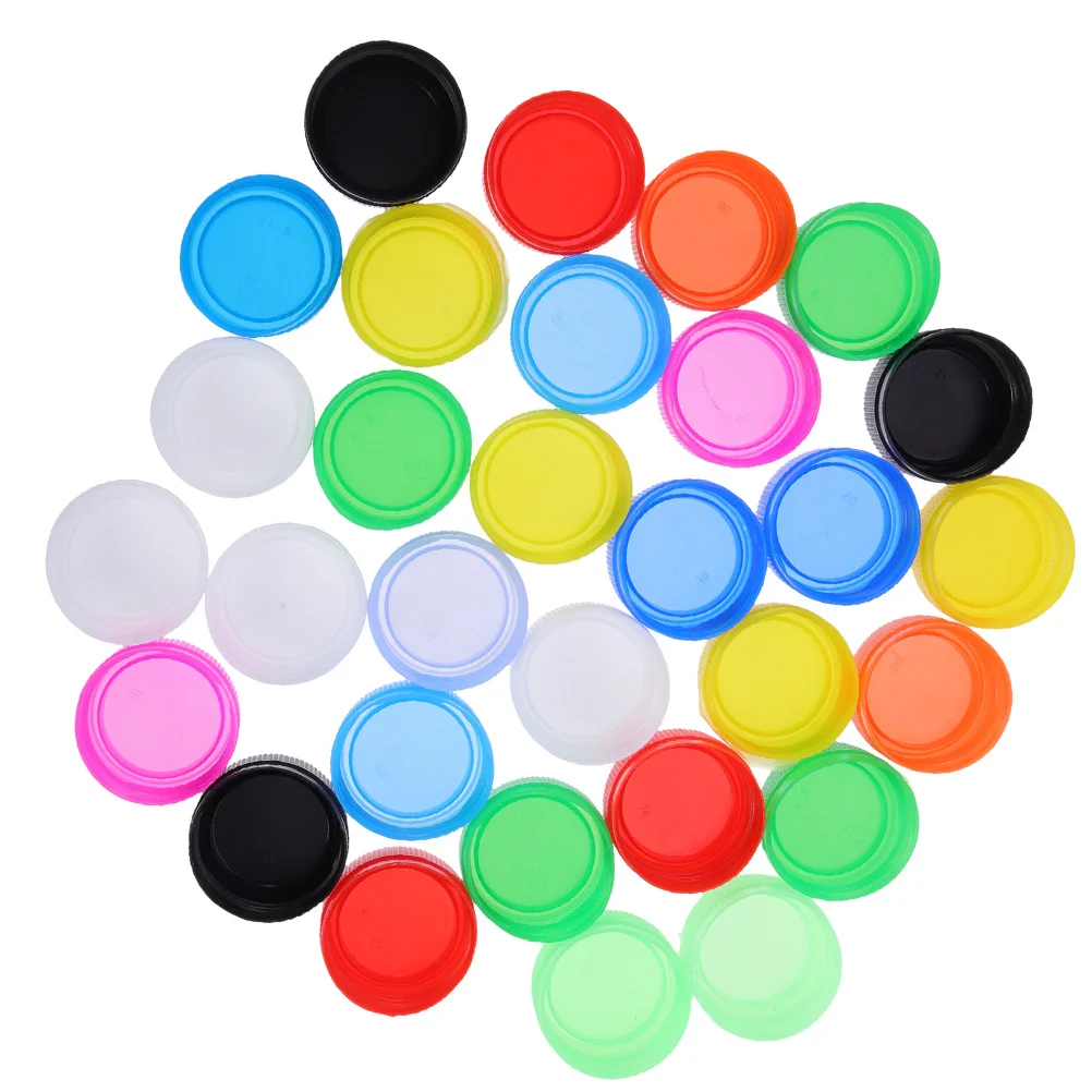 

150Pcs Plastic Bottle Caps Assorted Colorful Lids for DIY Crafts Educational Games Imagination Development
