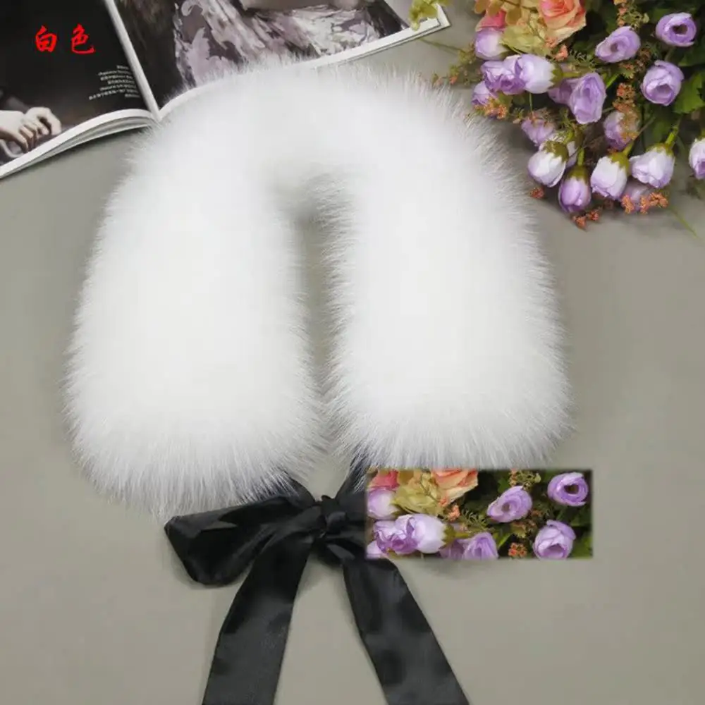 Lenço de gola de pele de guaxinim falso para mulheres destacável gola de pele peluda inverno casaco quente decorativo gola de pelúcia pescoço mais quente