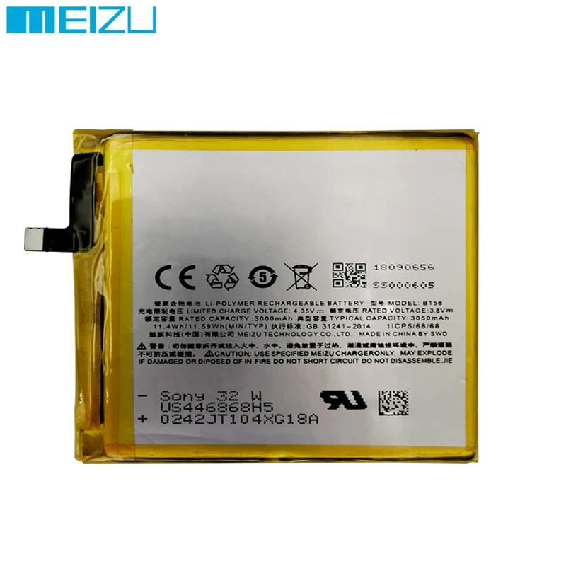 MEIZU Original 3050mAh BT56 Replacement Battery For Meizu Meizy Mei zu MX5 Pro / Pro 5 Pro5 M5776 BT 56 BT-56 Batteries+ Tools