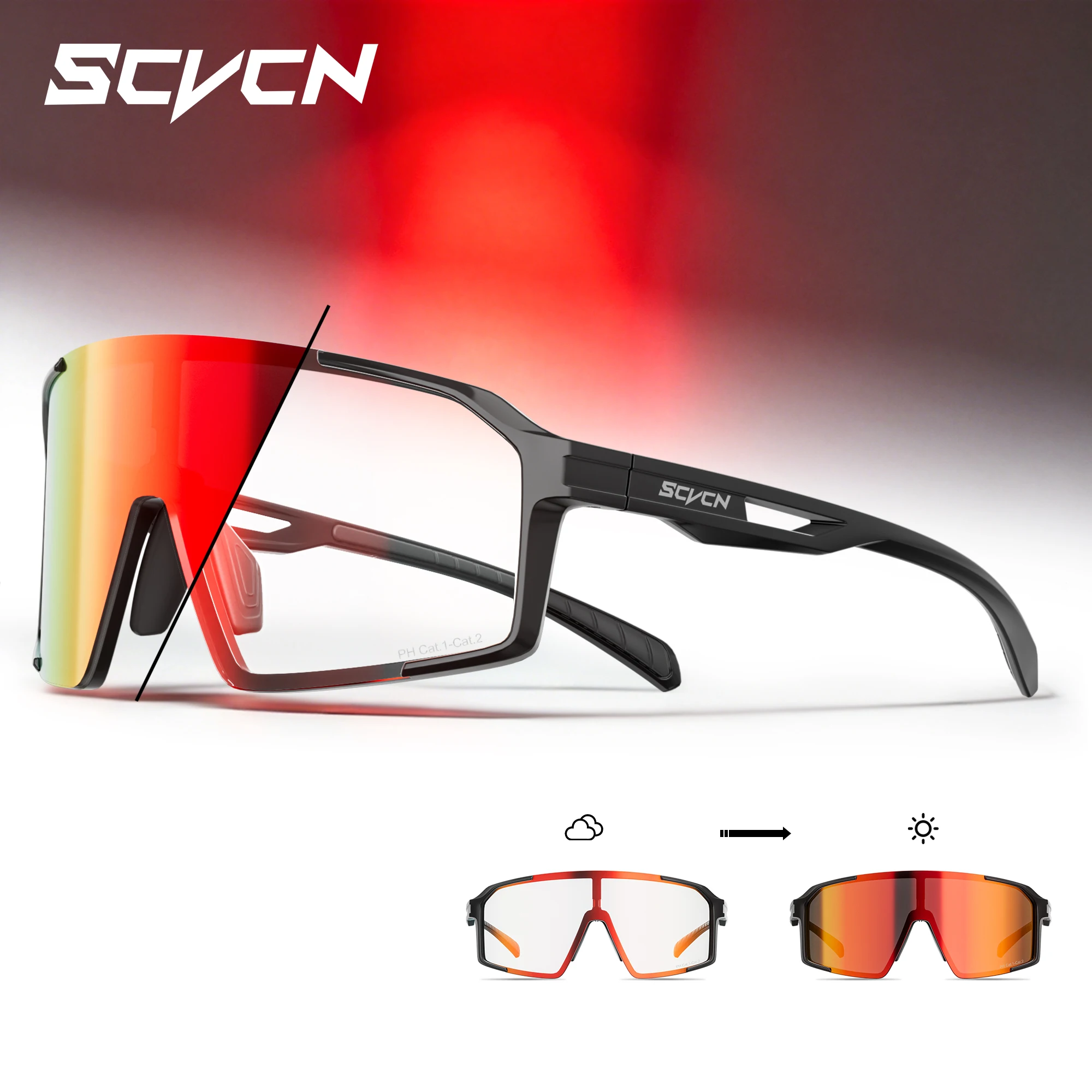 

SCVCN Photochromic Cycling UV400 Women Hiking Climbing Sunglasses Bicycle Glasses Ultralight Eyewear Sports MTB Outdoor Goggles