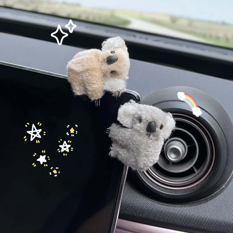 Plüsch niedlichen Koala Auto Innendekoration Auto Rückspiegel Steuerung Bildschirm Dekoration Sonnenblende Karte Clip Geschenk Auto Zubehör