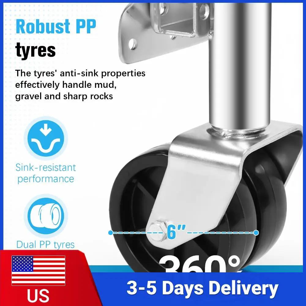 

2000 Lbs Boat Trailer Jack 10 Inch Lift Marine Bolt-On Lift Roller Swivel Stand for RV