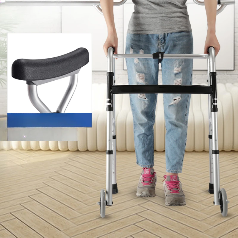 Aluminum Alloy Walking Stick - Thickened Sit-to-Walk Supporter, Adjustable Hand Trolley, Non-Slip Elderly Wheelchair