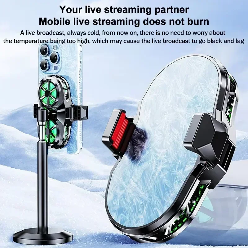 X117 Digital Display Mobile Phone Semiconductor Live Streaming Cooling Radiator 3 Gears Adjustable PUBG Game Cooler with Bracket